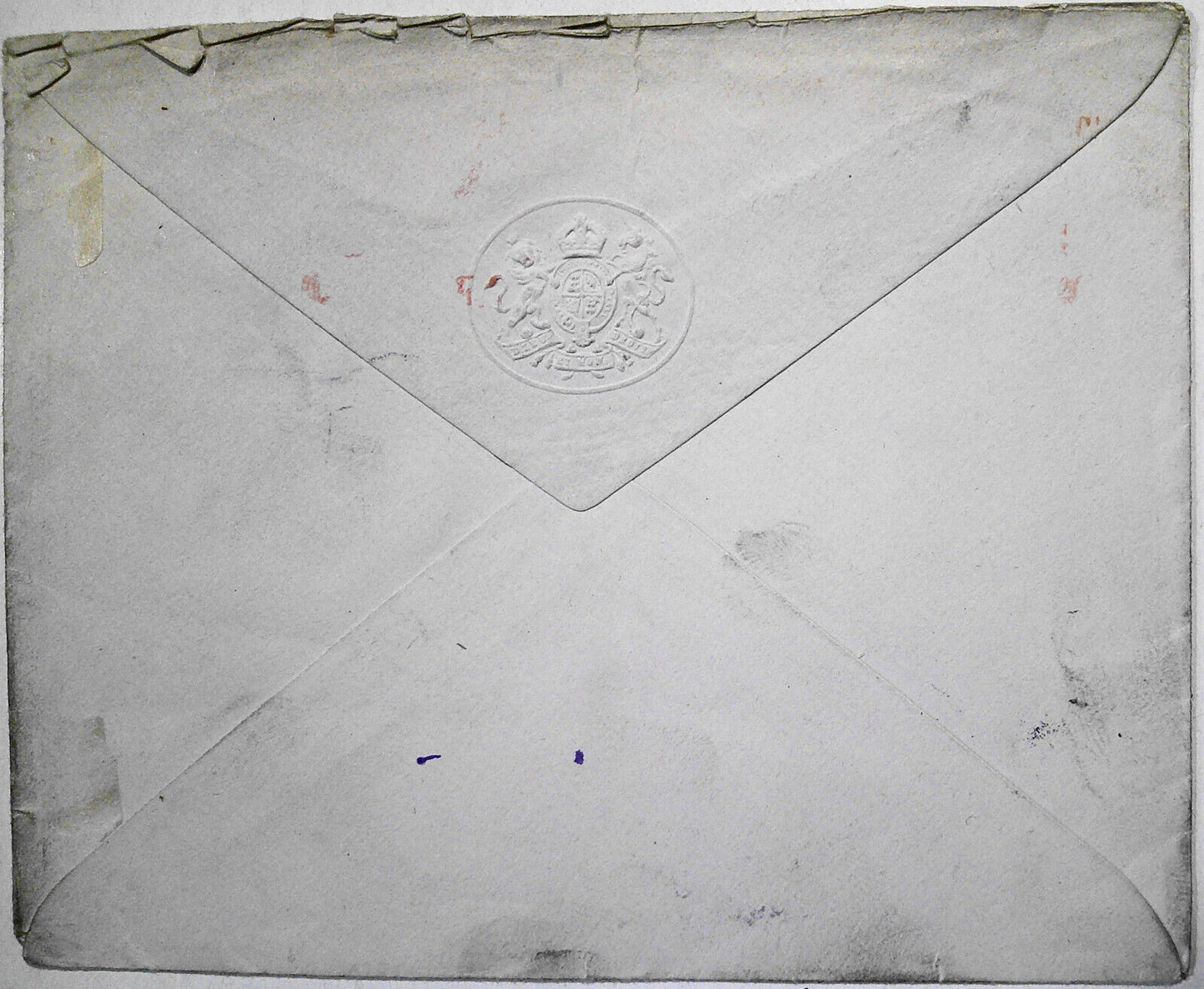 1919 UK War cabinet postal cover with embossed seal on verso