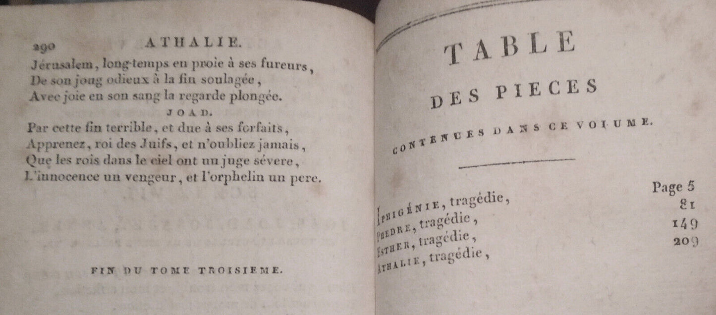 1817 Oeuvres de Jean Racine, Tomes 1, 2, & 3.