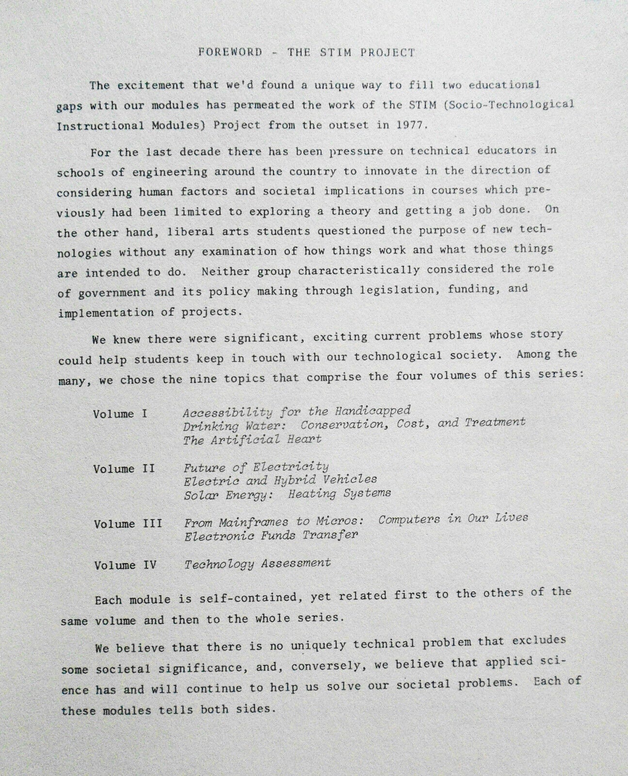 STIM: Socio-Technological Instructional Modules Vol 3, From Mainframes to Micros