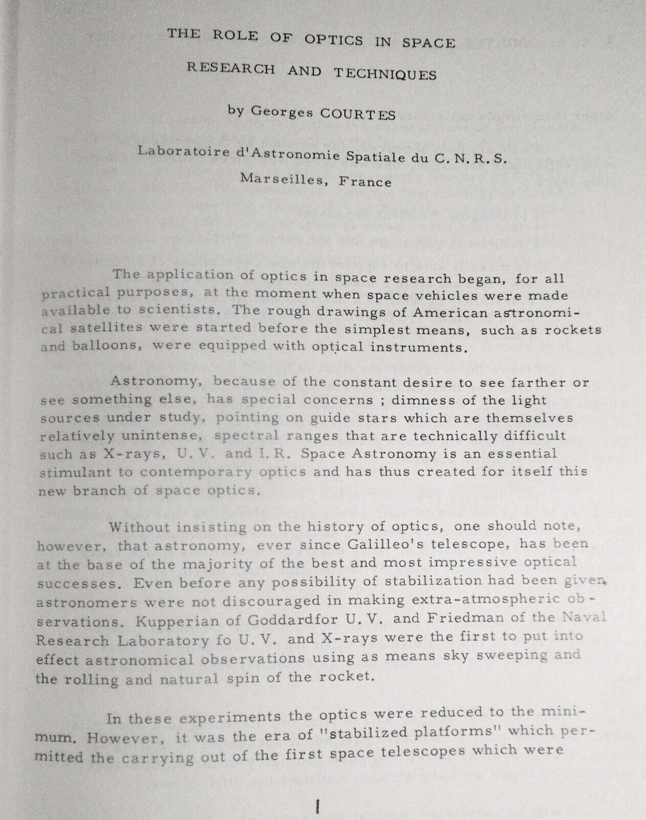 Space optics = Optique spatiale ... 1970 - Marechal, A. and Courtes G. (eds.)