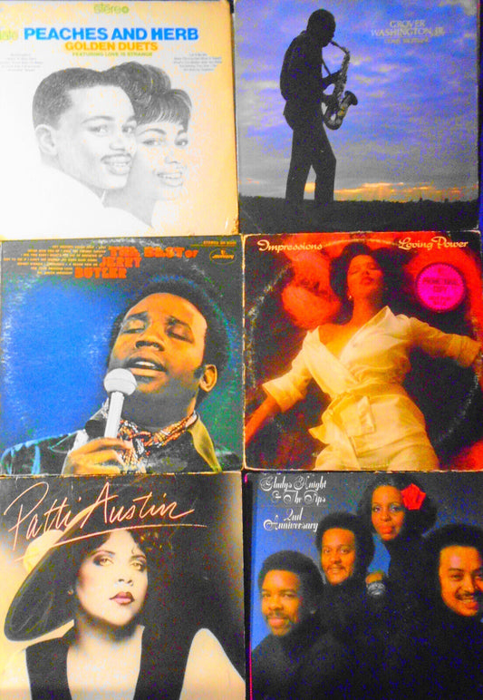 Lot of 6 R&B Soul vinyl LP record albums - Gladys Knight, Jerry Butler et al