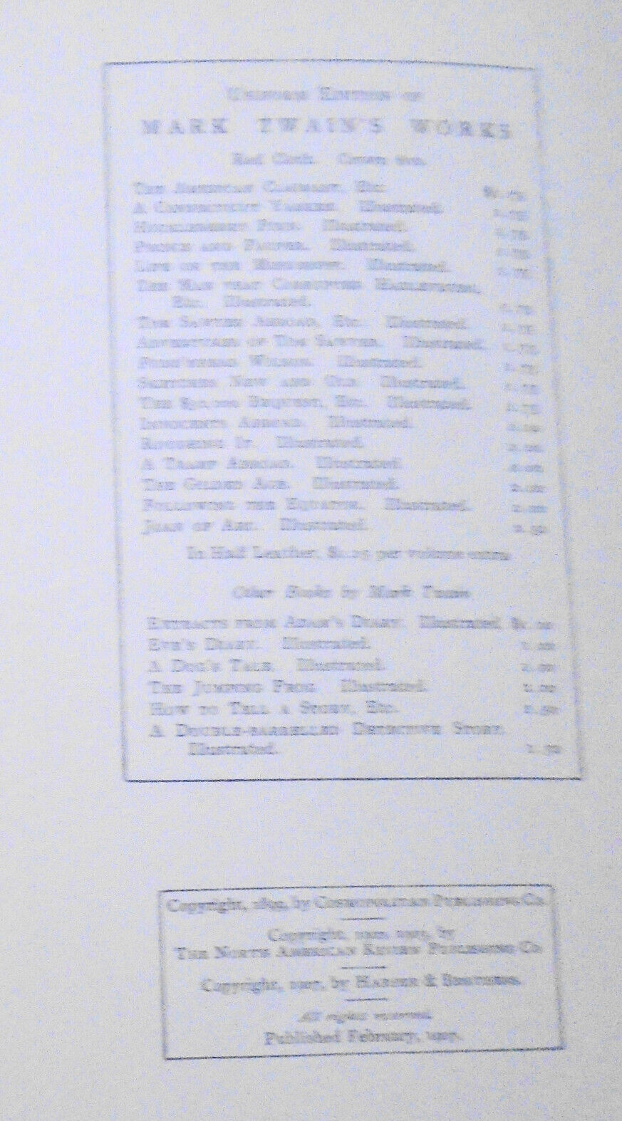 Mark Twain: Christian Science 1907 First edition
