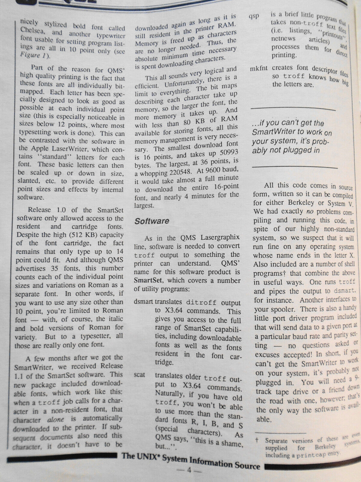 UNIQUE: The UNIX System Information Source,  Vol. 4, No.  9,  June 1987