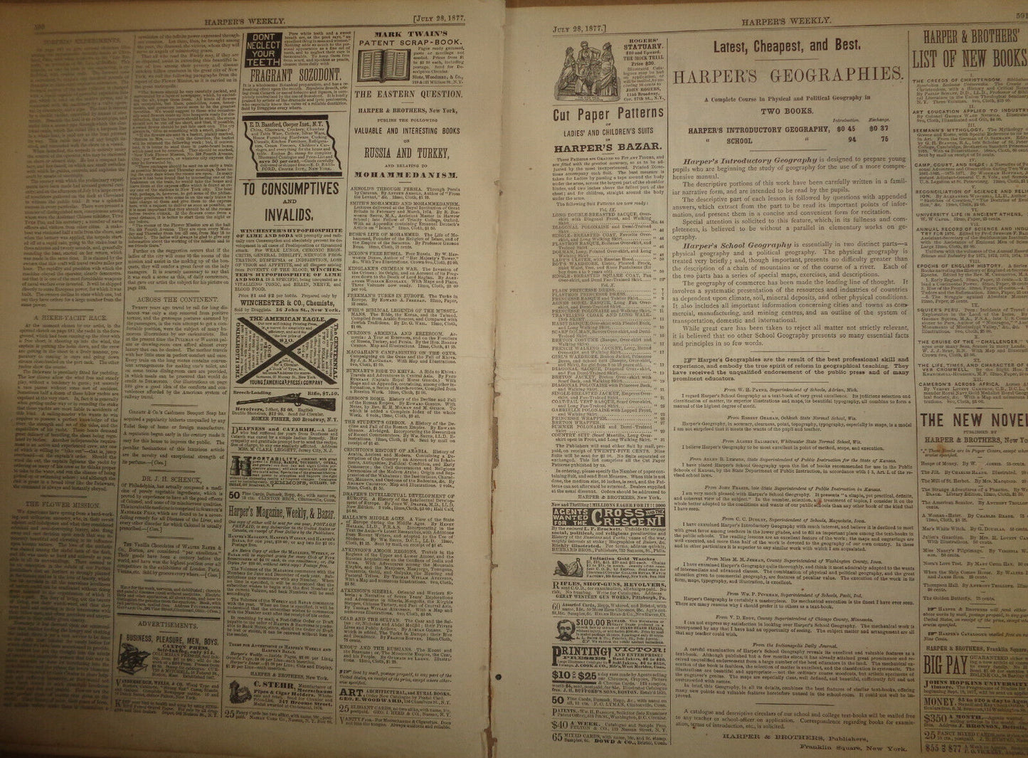 HARPER'S WEEKLY JULY 28 1877 - INTERCOLLEGIATE ATHLETICS,, TRINITY CHURCH ...