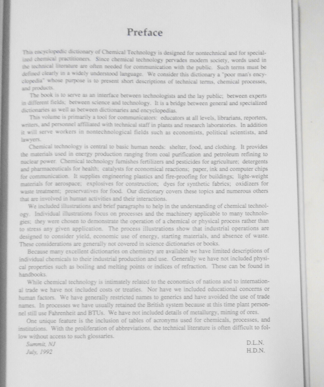 Encyclopedic Dictionary of Chemical Technology - Dorit & Herman Noether. 1993 HC