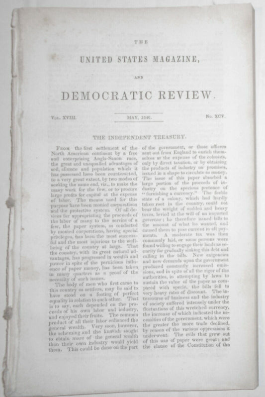 United States Magazine & Democratic Review May 1846 - Nathaniel Hawthorne ...