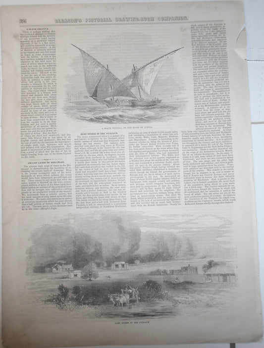 A Slave Felucca on the coast of Africa - Gleason's June, 1852 - Story & Print