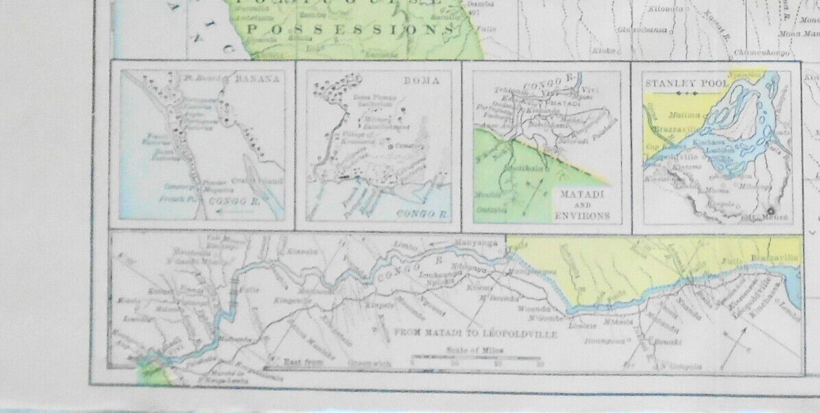 Map of The Independent State Of The Congo, 1891 Original