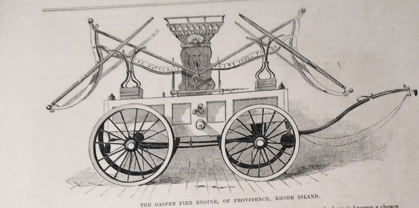 Gaspee Fire Engine; Billiard Table - At Crystal Palace -Gleason's Pictorial 1853