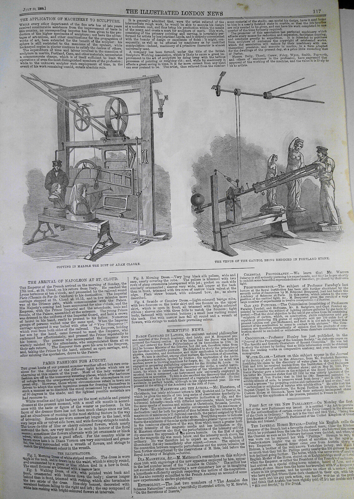 Illustrated London News, July 30, 1859. Railway Map of Lower Egypt;  Mantua; etc