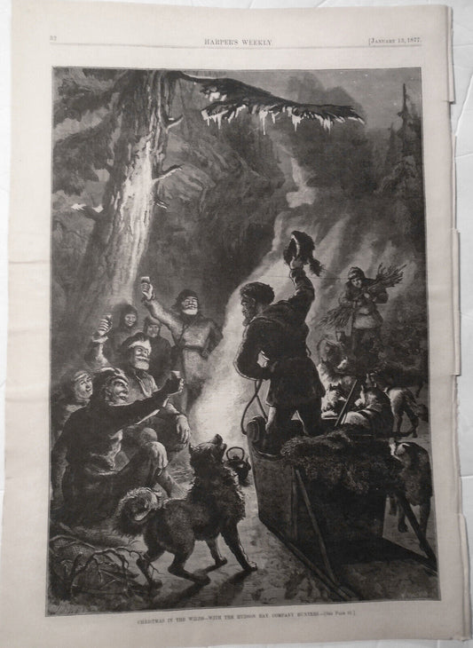 Christmas in the Wilds - With The Hudson Bay Company Hunters,  1877 Original