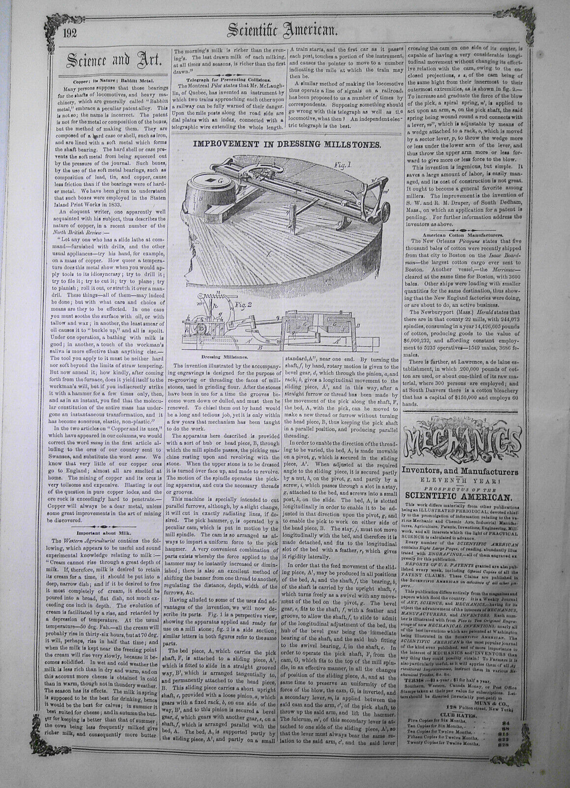 Scientific American, February 23, 1856. Original complete issue.