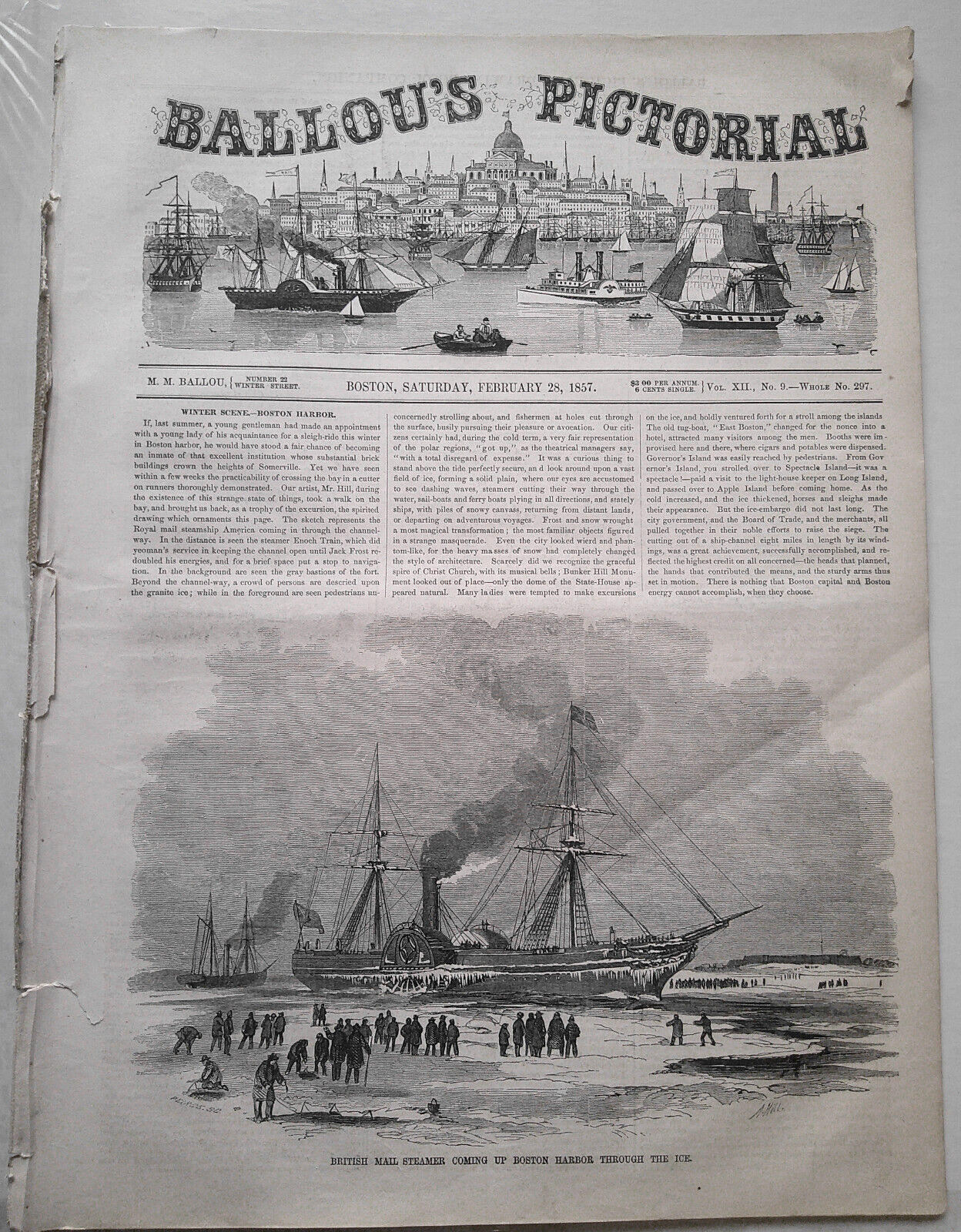 Ballou's Pictorial February 28, 1857 Eastern Domestic Architecture; Columbus etc