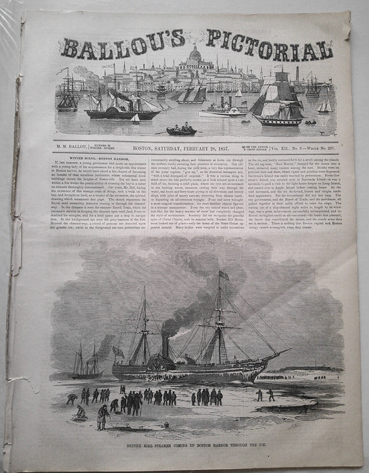 Ballou's Pictorial February 28, 1857 Eastern Domestic Architecture; Columbus etc