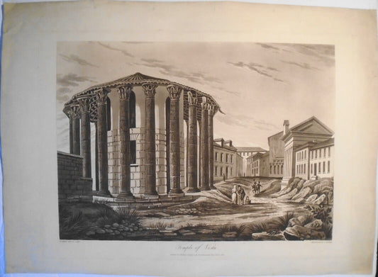 1820 Temple of Vesta, by Henry Abbott.  Aquatinted by J. Gleadah. 22.5" x 16.5"