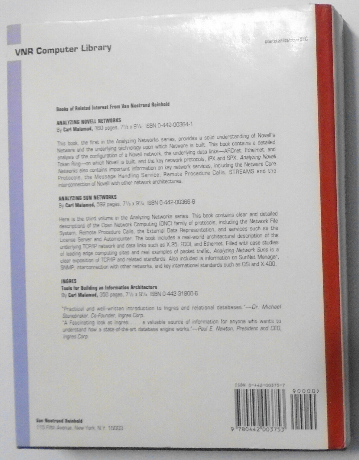 Analyzing DecNet/OSI Phase V, by Carl Malamud. Fine/Fine Hardcover/DJ. 1st 1991.