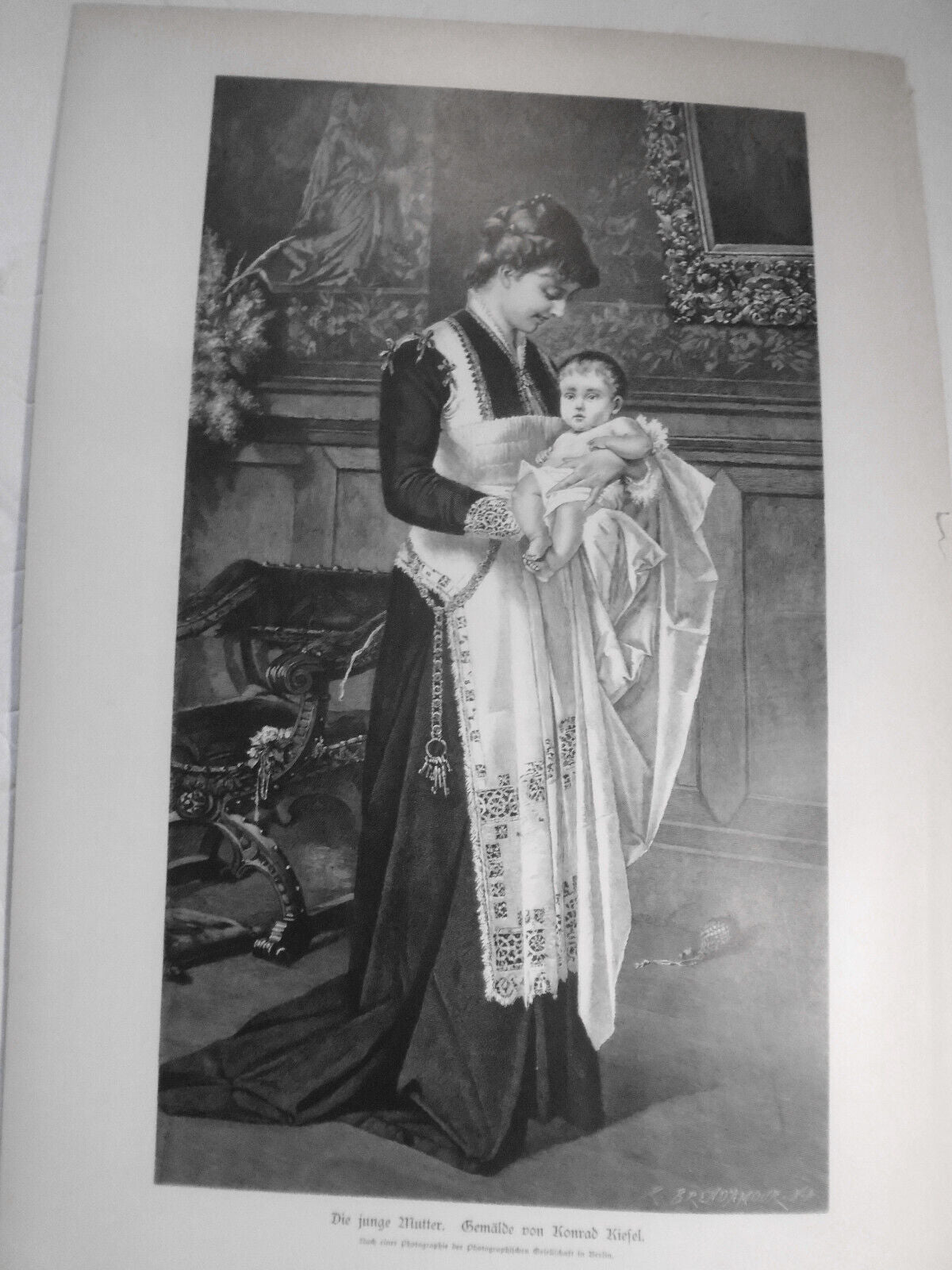 Die junge Mutter, von Konrad Kiesel  --  1882