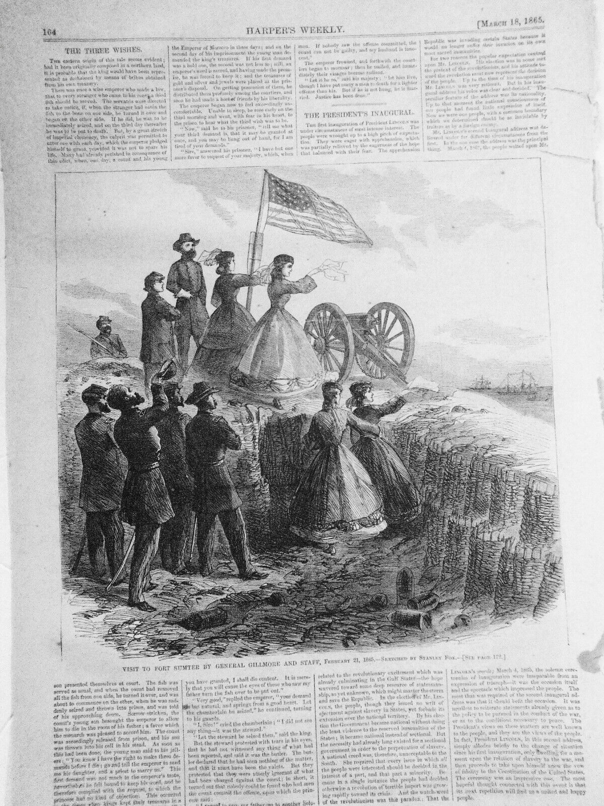 Visit to Fort Sumpter by General Gillmore and Staff - Harper's Weekly 3/18/1865