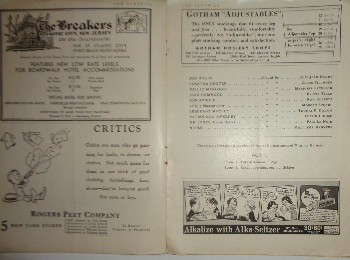 PRE-HONEYMOON - THE PLAYBILL -  MAY 18, 1936