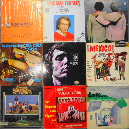 9 Latin LPs - Raphael, Pacheco, Perales, Medardo, Associaton Popular, Cha Cha ..
