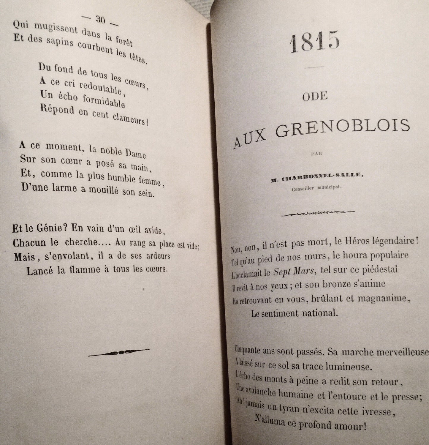 Le Genie des Alpes & 1815 Ode aux Grenoblois, par M. Charbonnel-Salle. 1860