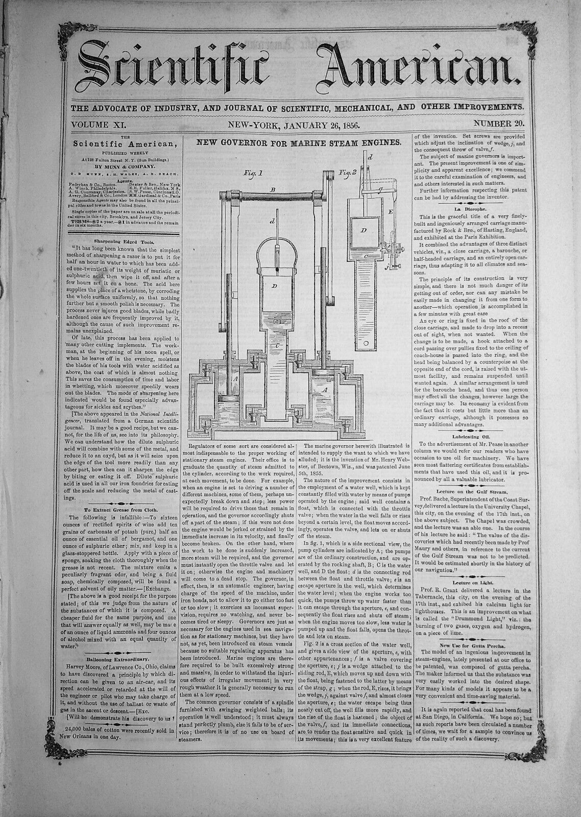 Scientific American, January 26, 1856. Original complete issue.