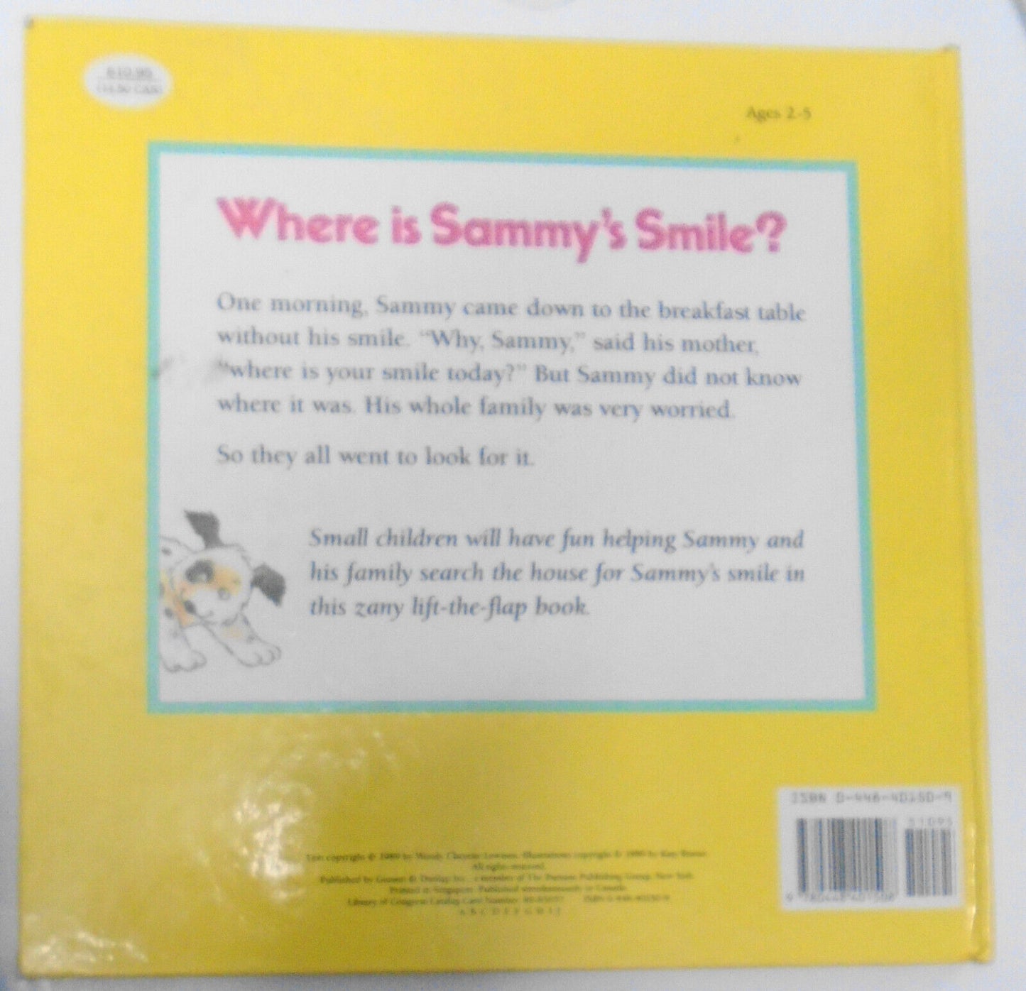 Where Is Sammy's Smile? By Wendy Cheyette Lewison. A Lift-The-Flap Hardcover