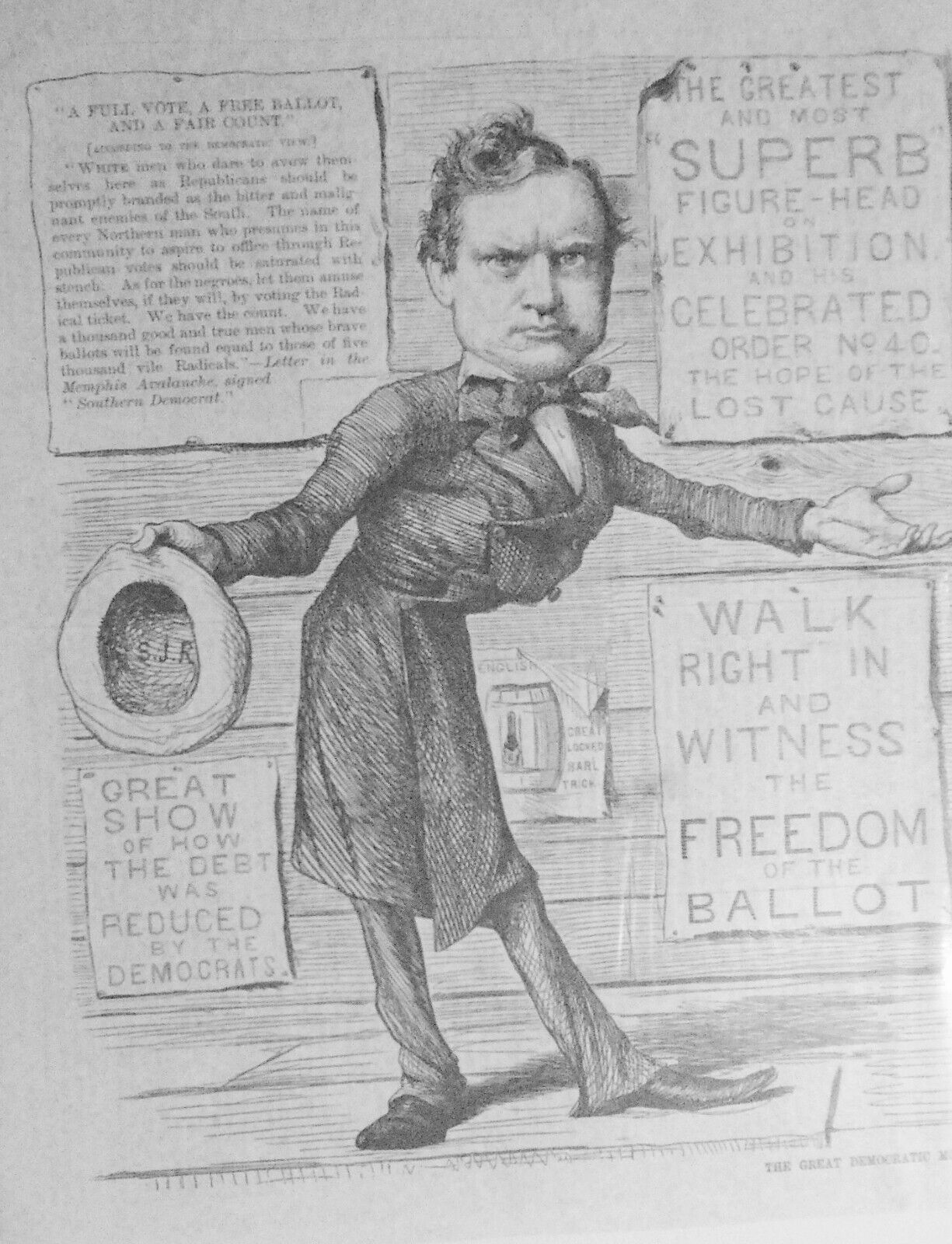 The Great Democratic Moral Show, by Thomas Worth  - Harper's Weekly, 1880