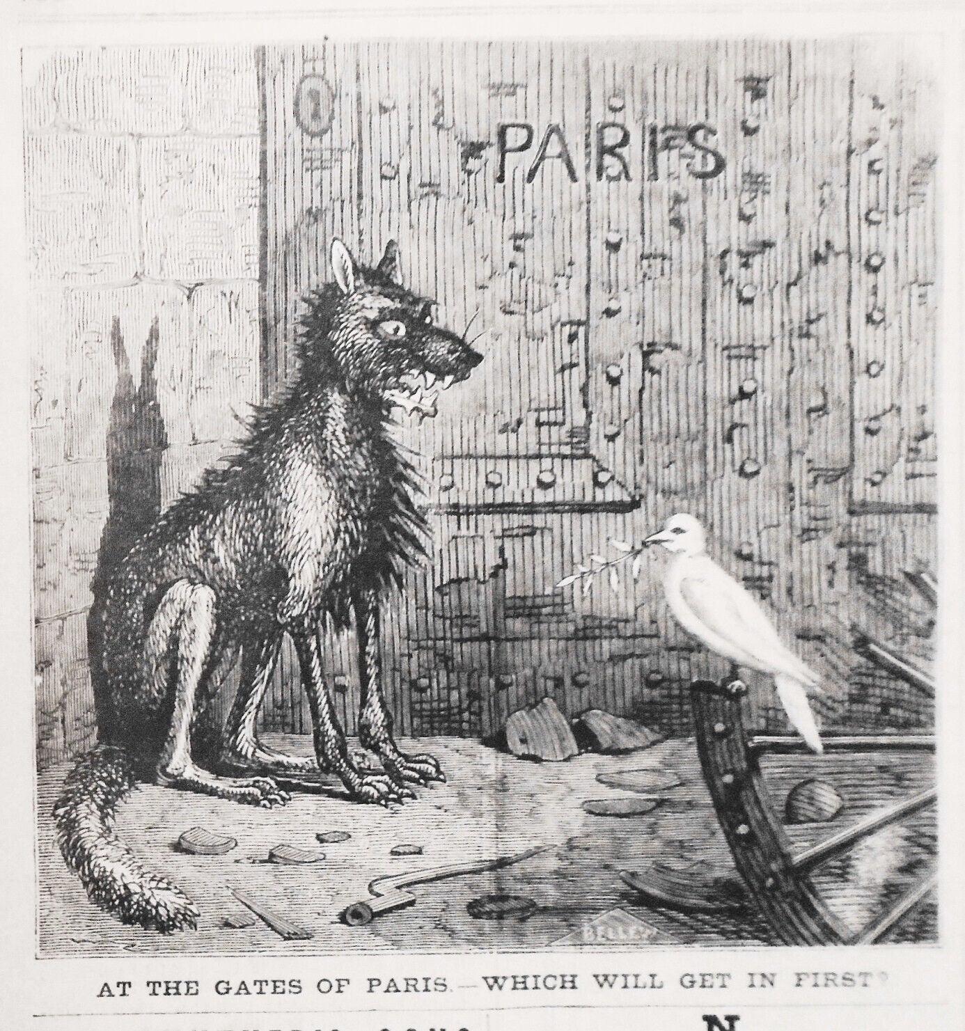 At the Gates of Paris--which Will Get in First? Harper's Weekly December 3, 1870