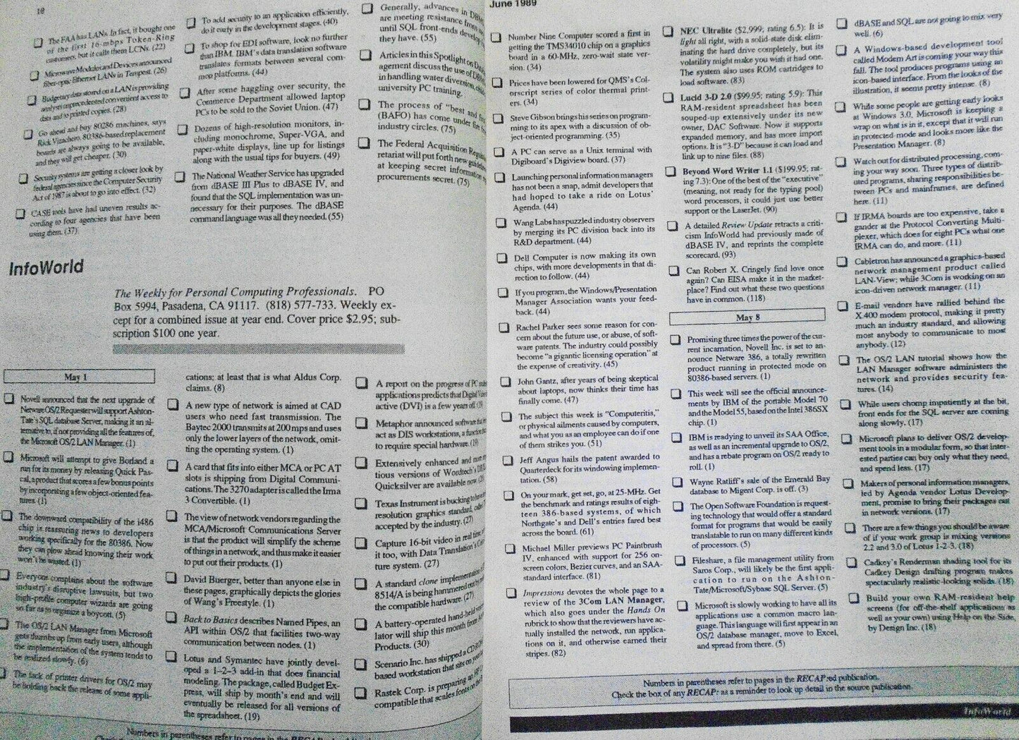 Recap : PC, June 1989. Monthly digest about IBM PCs and compatibles.