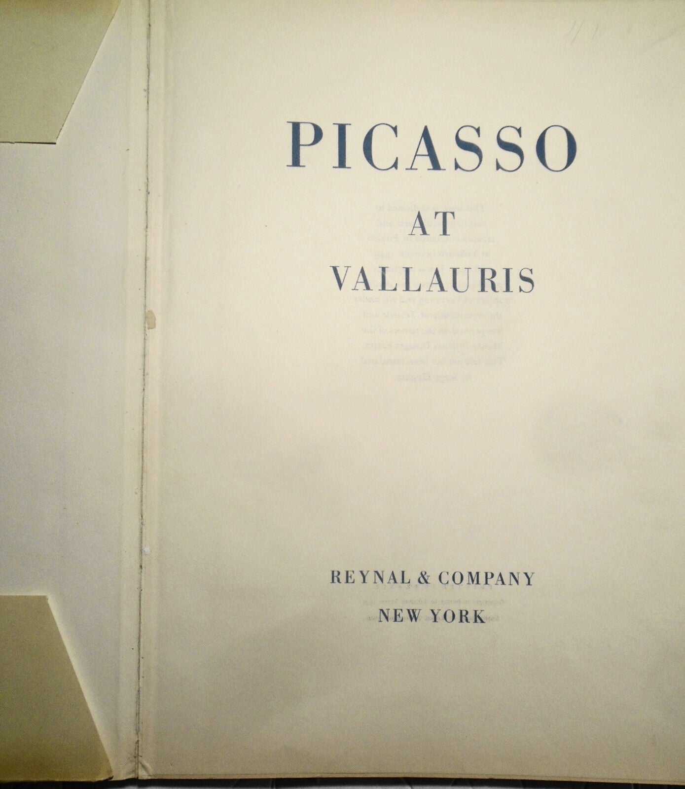 Verve : Picasso at Vallauris - Reynal & Co., 1959