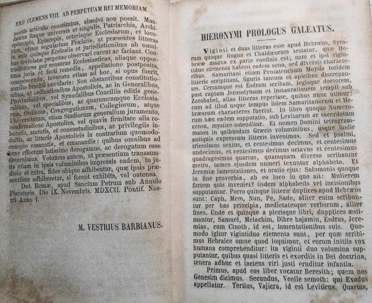 1862 Biblia Sacra Vulgatae Editionis.. Editio Secunda Tomus I by Valentinus Loch