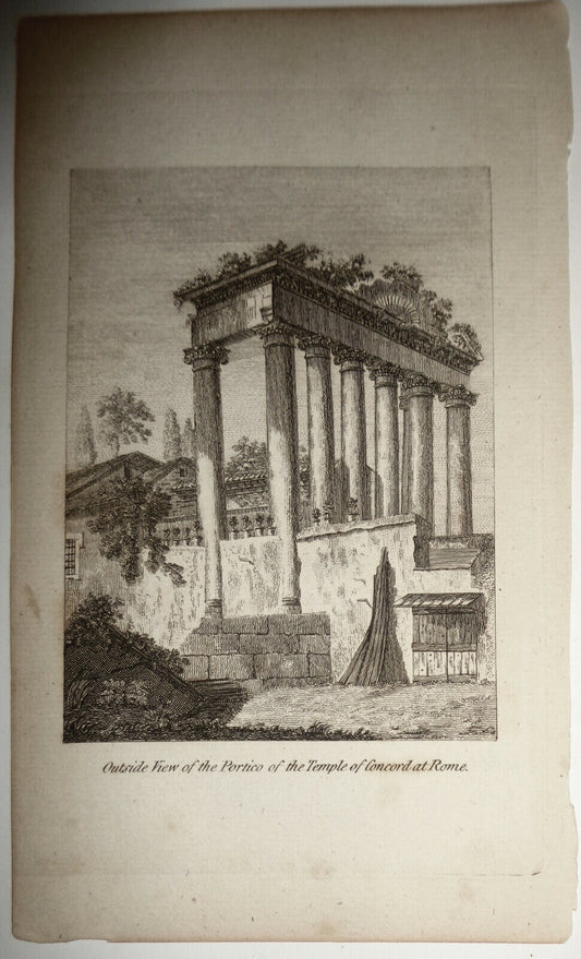 1786 Outside View of the Portico of Temple Concord at Rome - Artist's Repository