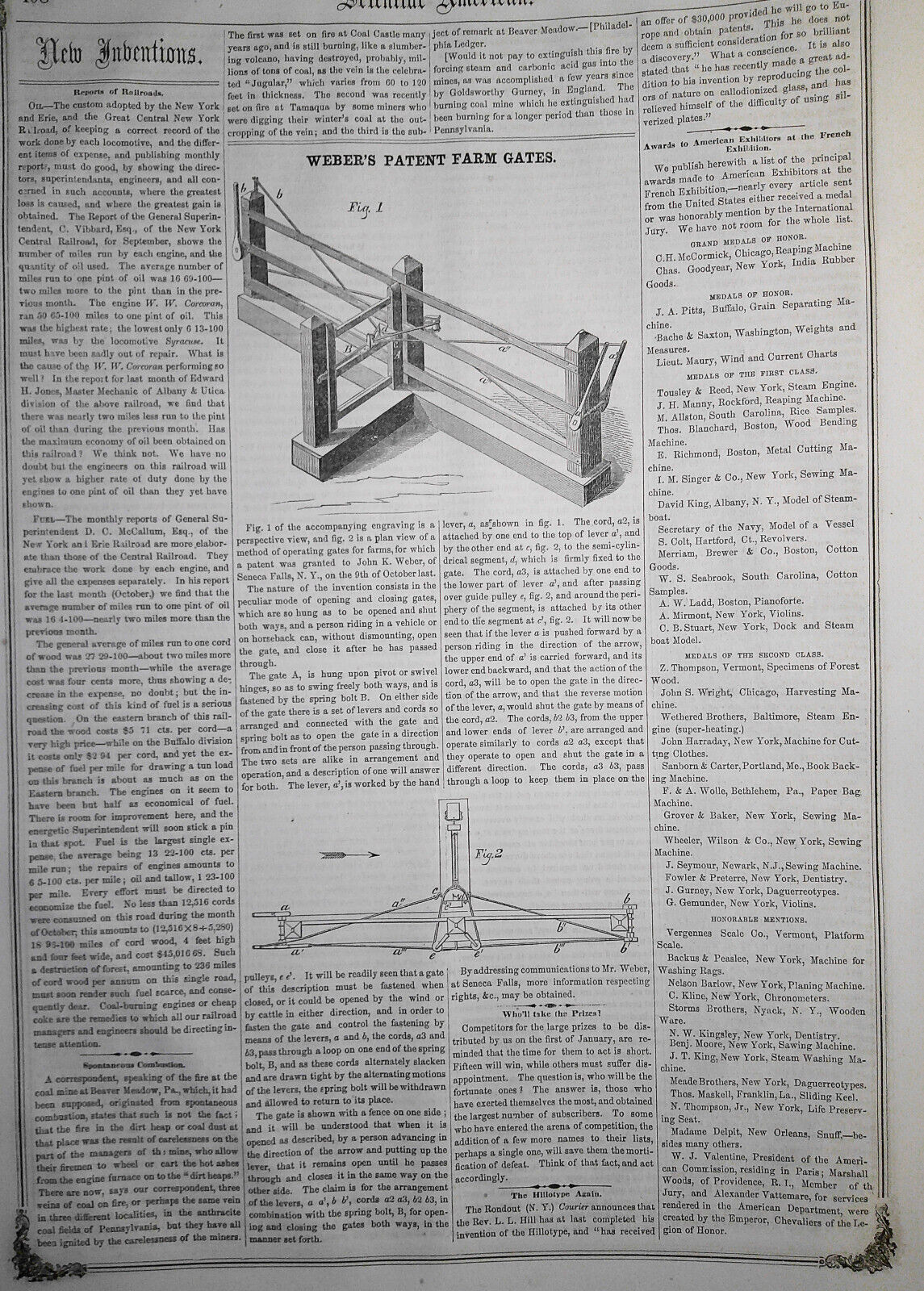 Scientific American, December 15, 1855. Drilling and Boring Machine, etc