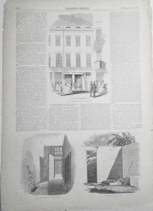 Mysterious Affair In A Gambling-house In Broadway - Harper's Weekly 1858