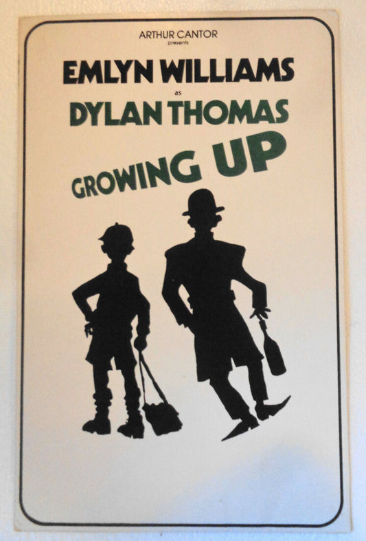 Emlyn Williams as "Dylan Thomas Growing Up" 1976 Original Poster Theater Four NY