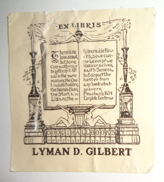 Lyman D. Gilbert - Ex Libris Bookplate