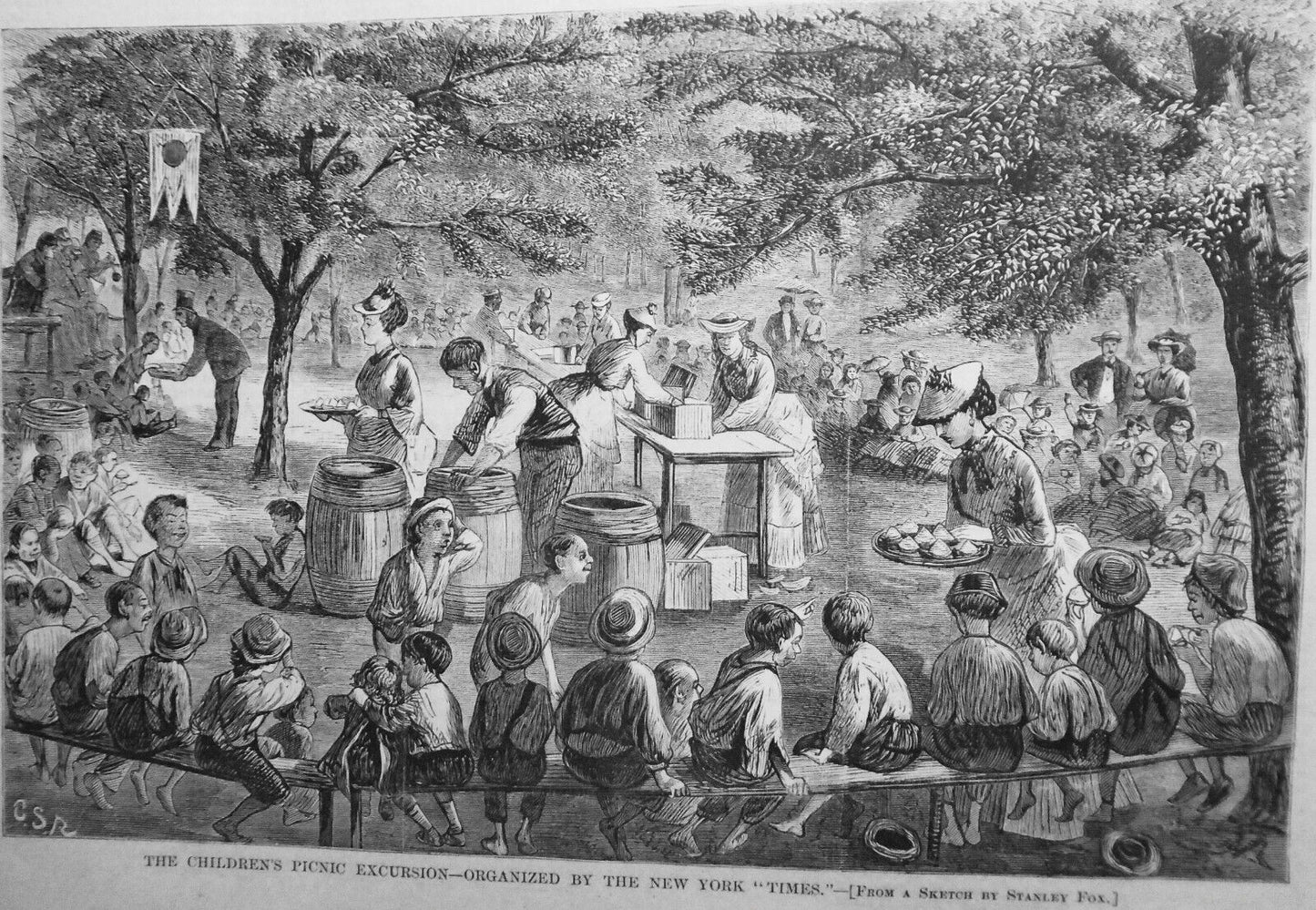 The Children's Picnic Excursion - Organized By The New York "Times" - 1872 HW