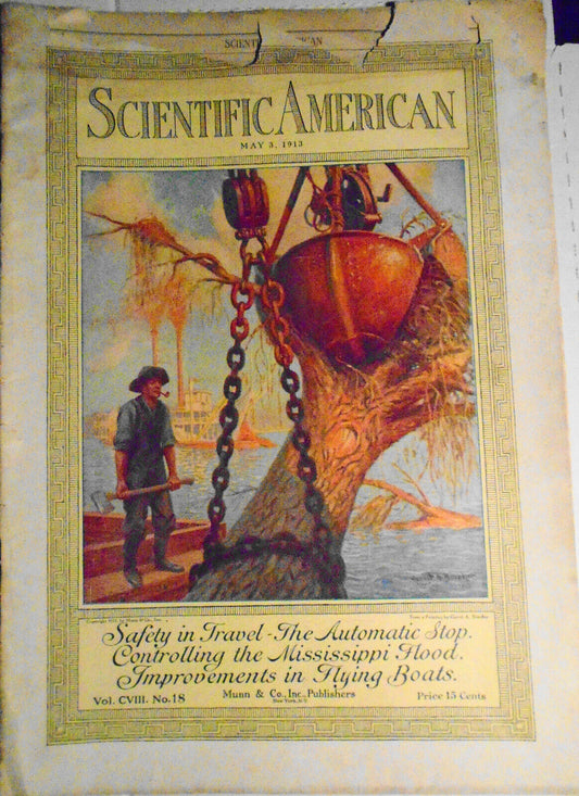 Scientific American May 3 1913 - Mississippi Floods; Monaco Hydro-Aeroplane Meet