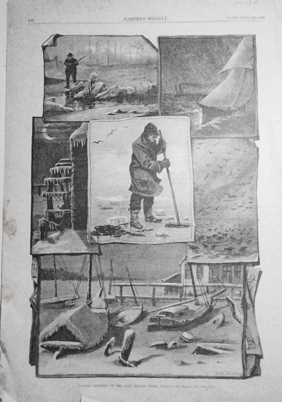 Winter Sketches On The Long Island Shore - Harper's Weekly, March 10, 1883