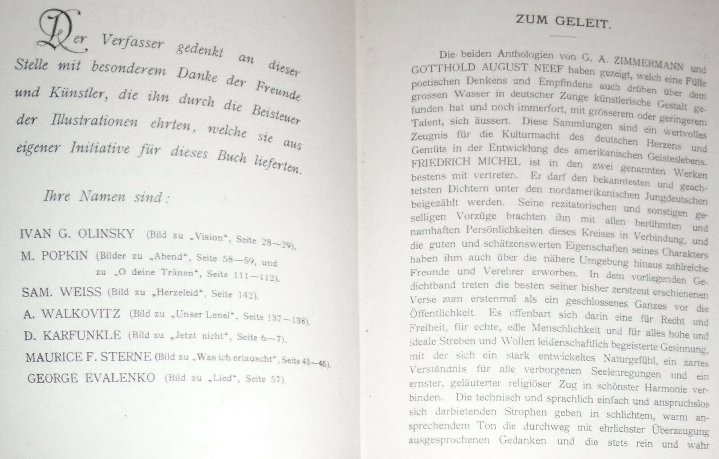 Asraklange : Und Andere Gedichte, by Friedrich Michel. SIGNED. 1906