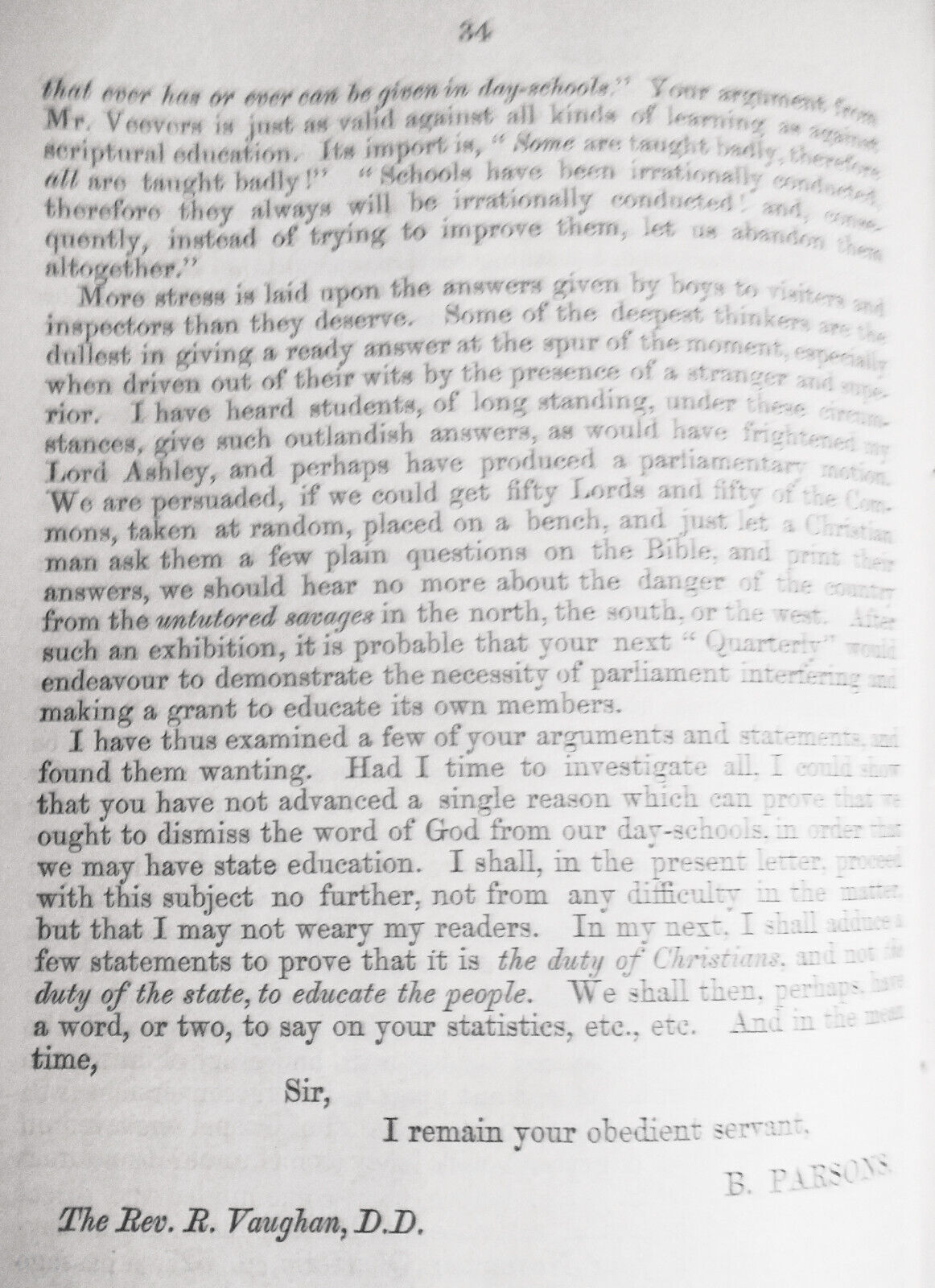 "Buy the Truth, and Sell It Not" Two Letters to Dr. Vaughan