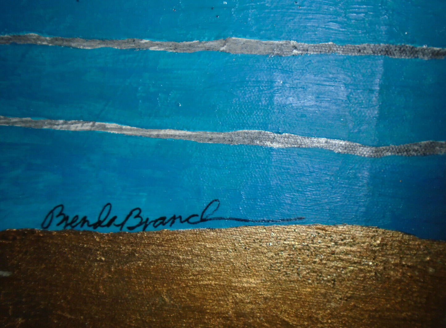 Brenda Branch : Undine - gouache, oil on canvas. SIGNED.