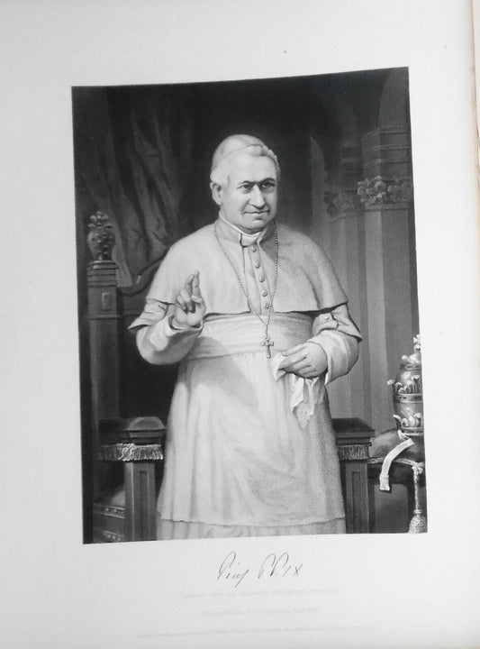 Pope Pius IX  -- 1873 engraving  - Duyckinck Portrait Gallery