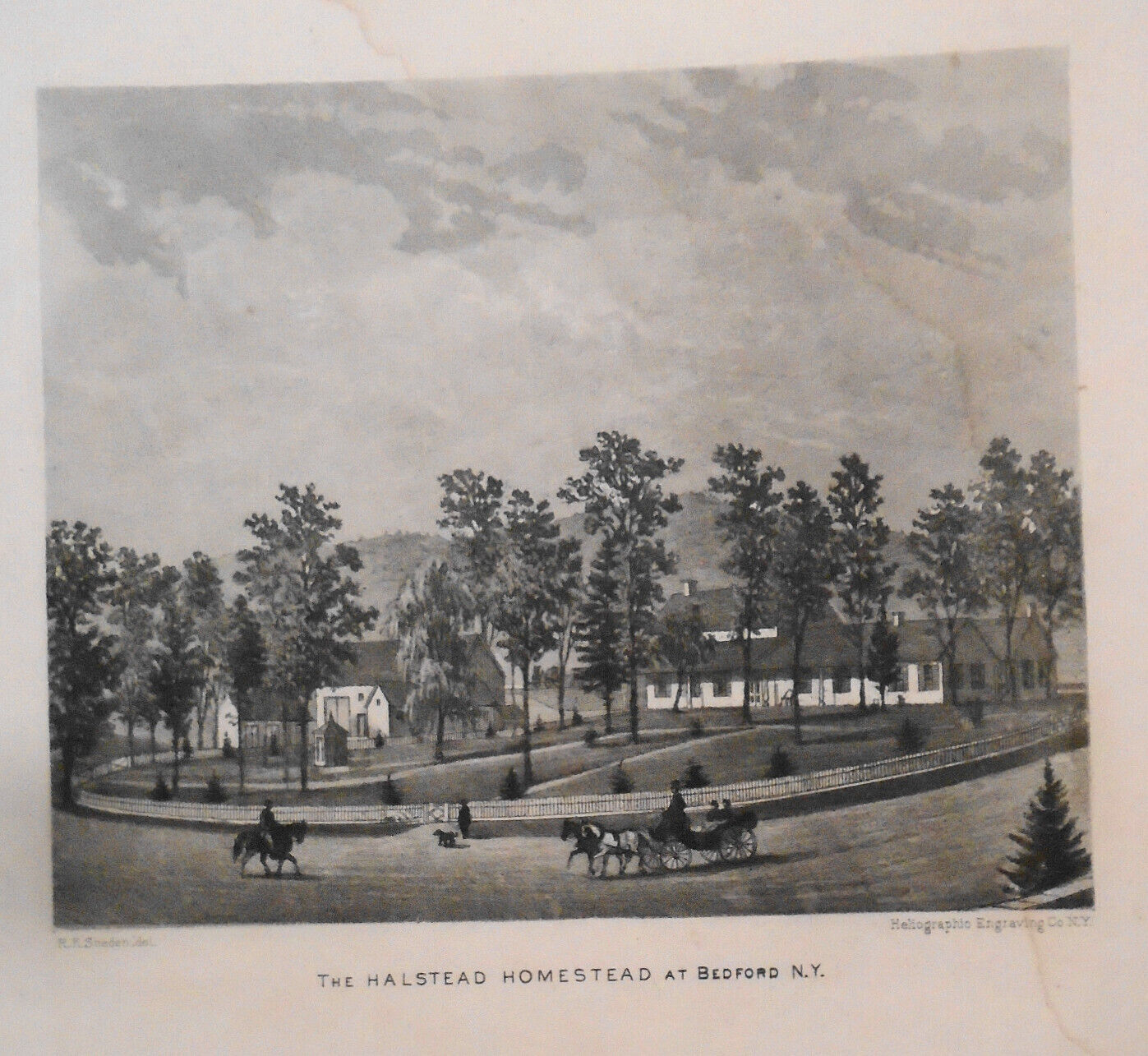 1867 Westchester engraving: Halstead Homestead, and Inland Vale Libby residence