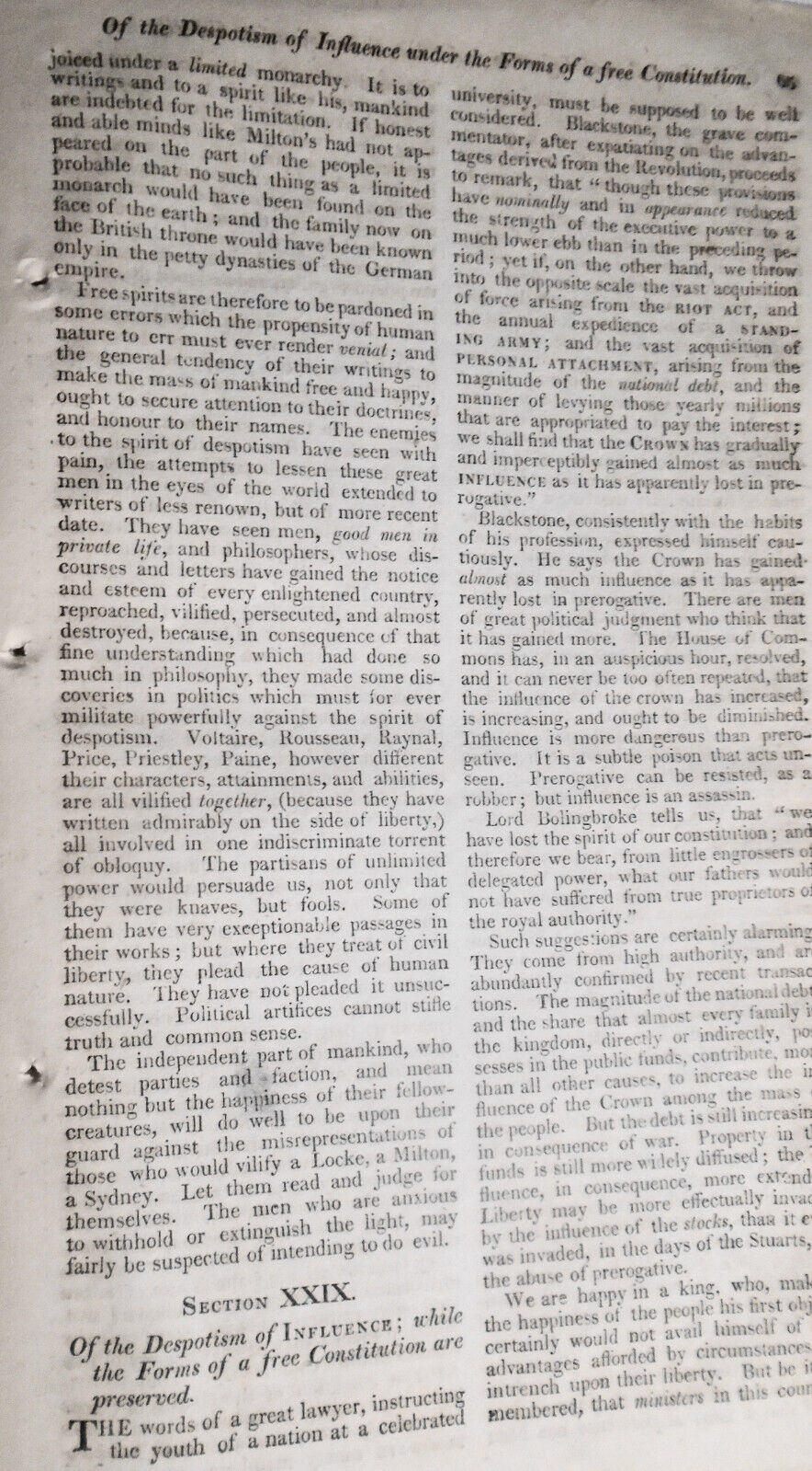 1821 The spirit of despotism. Dedicated to Lord Castlereagh. By Vicesimus Knox.