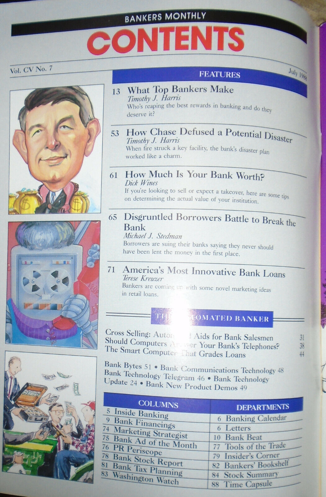 Bankers Monthly magazine, July 1988  --  What Top Bankers Make ...