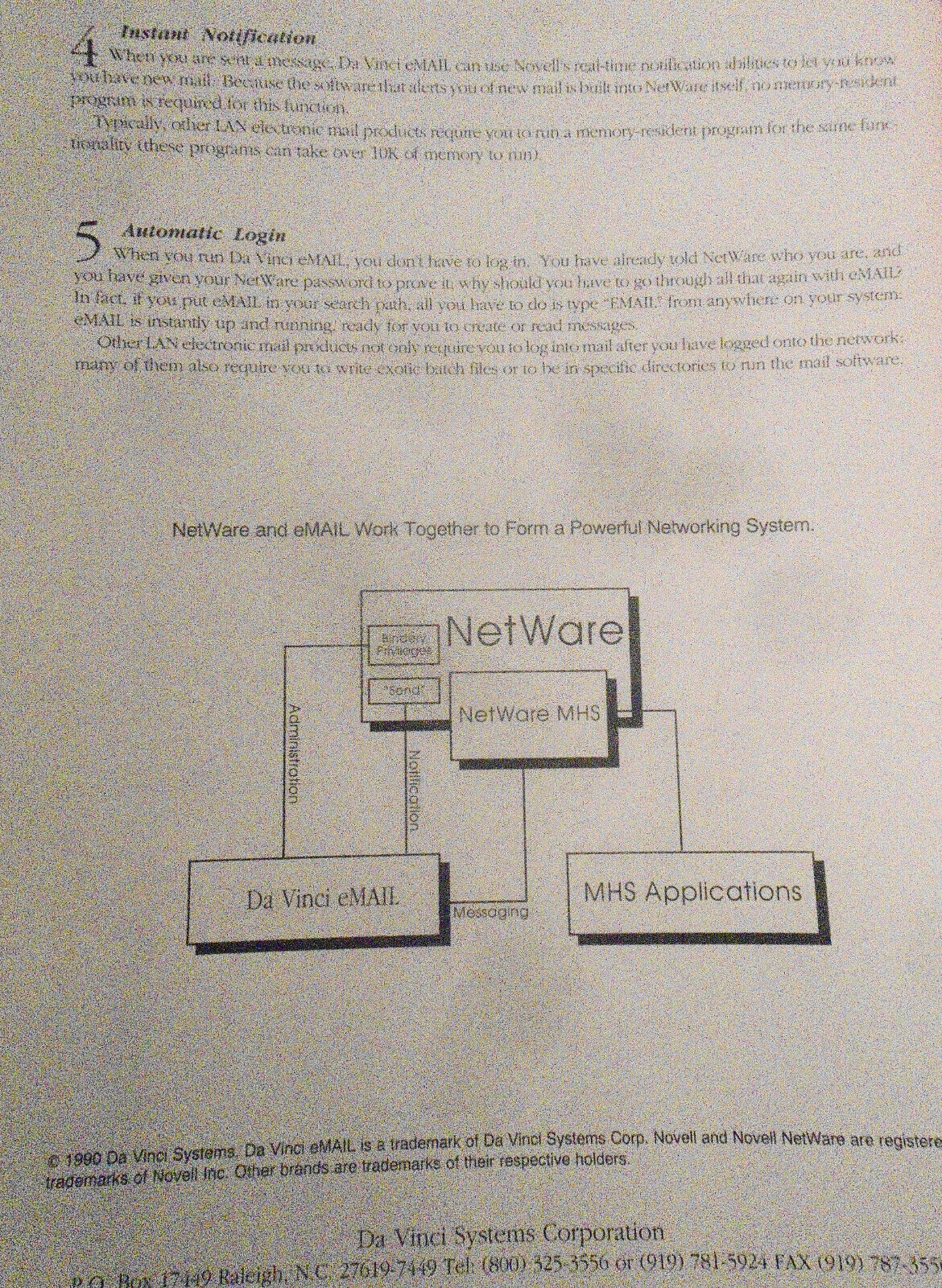 Take a look at Da Vinci eMail - 1990 Press Kit