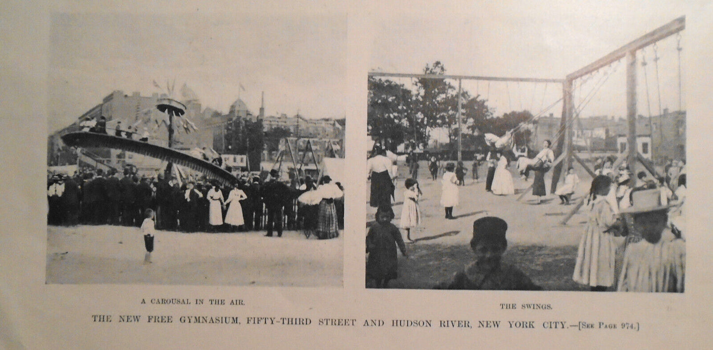 The New Free Gymnasium, 53rd Street & Hudson River -Harper's Weekly Oct 1, 1898