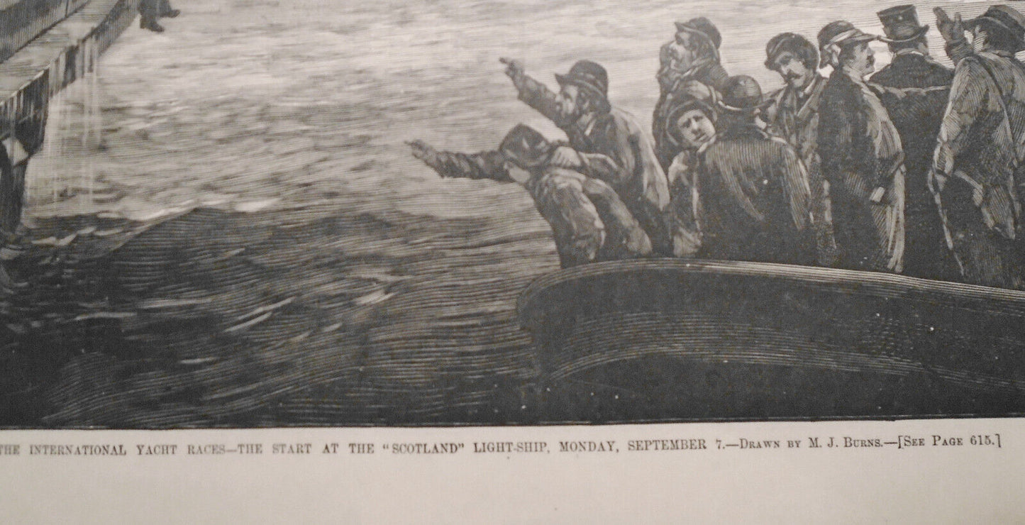 The International Yacht Races -- the Start At The "Scotland" Light-ship 1885